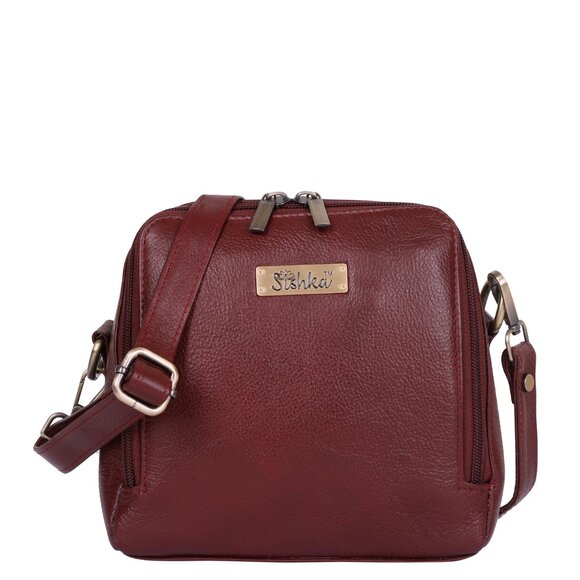 Brown Genuine Leather Ladies Crossbody Bag - Sling Purse for Women- Daily Use - Picture 1 of 9